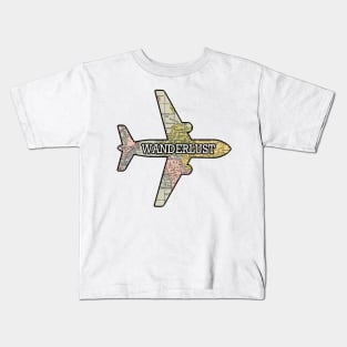 Wanderlust Airplane Kids T-Shirt